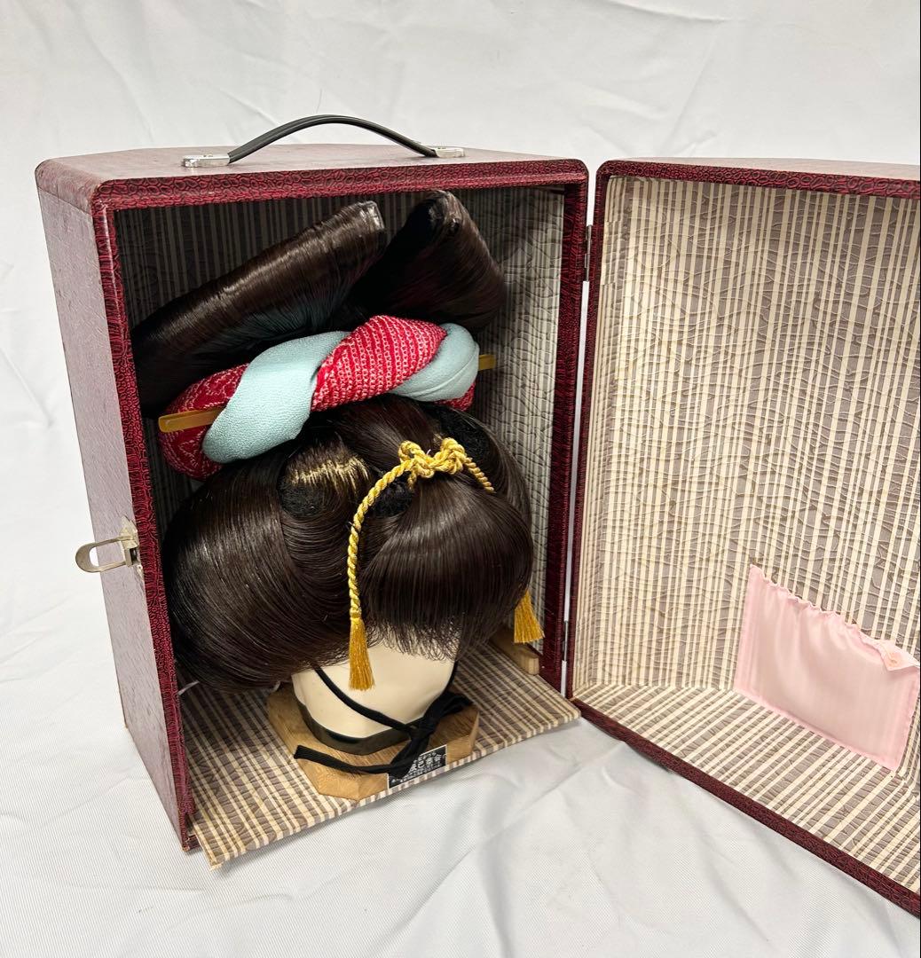 日本髪かつら　大衆演劇かつら　花魁　辰巳8号(中〜中大サイズ)自然色　かのこ付き