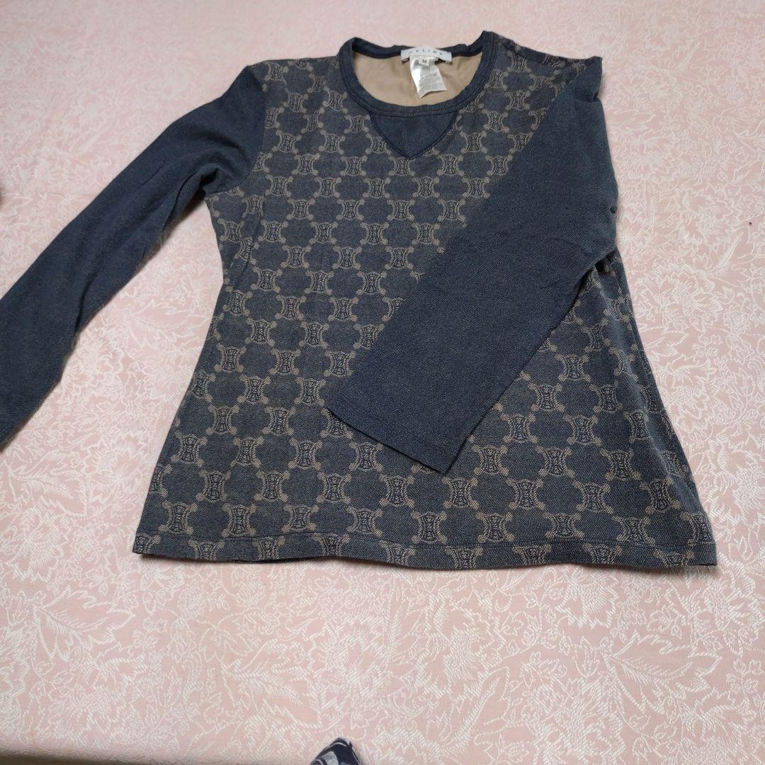 CELINE 長袖 Vネック Tシャツ M
