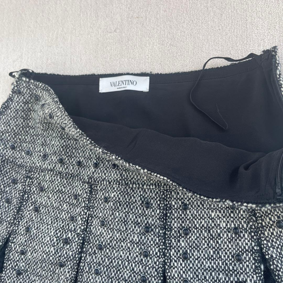 美品　VALENTINO プリーツスカート グレー/ブラック　38サイズ