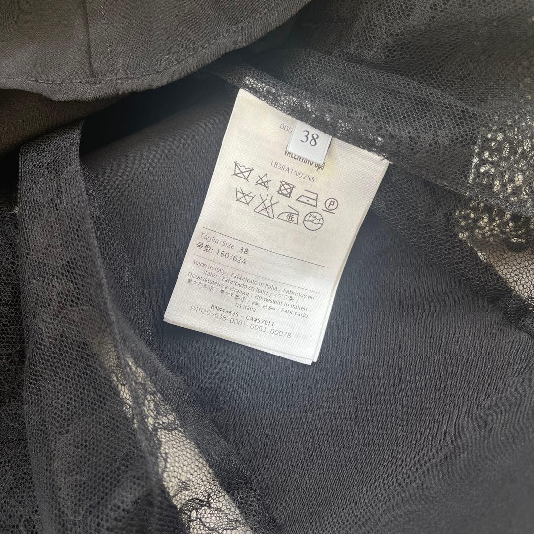 美品　VALENTINO プリーツスカート グレー/ブラック　38サイズ