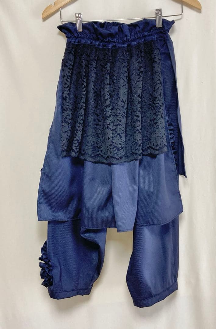 『お客』変形デザイン☆サルエルパンツ　アズノウアズ　デニムリメイクスカート