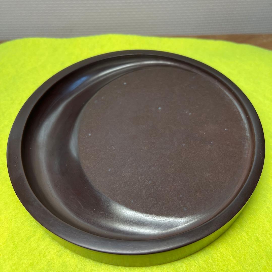 ⭕️赤間硯　希少　日月研　径147m m 泉光堂　美品　女性好み
