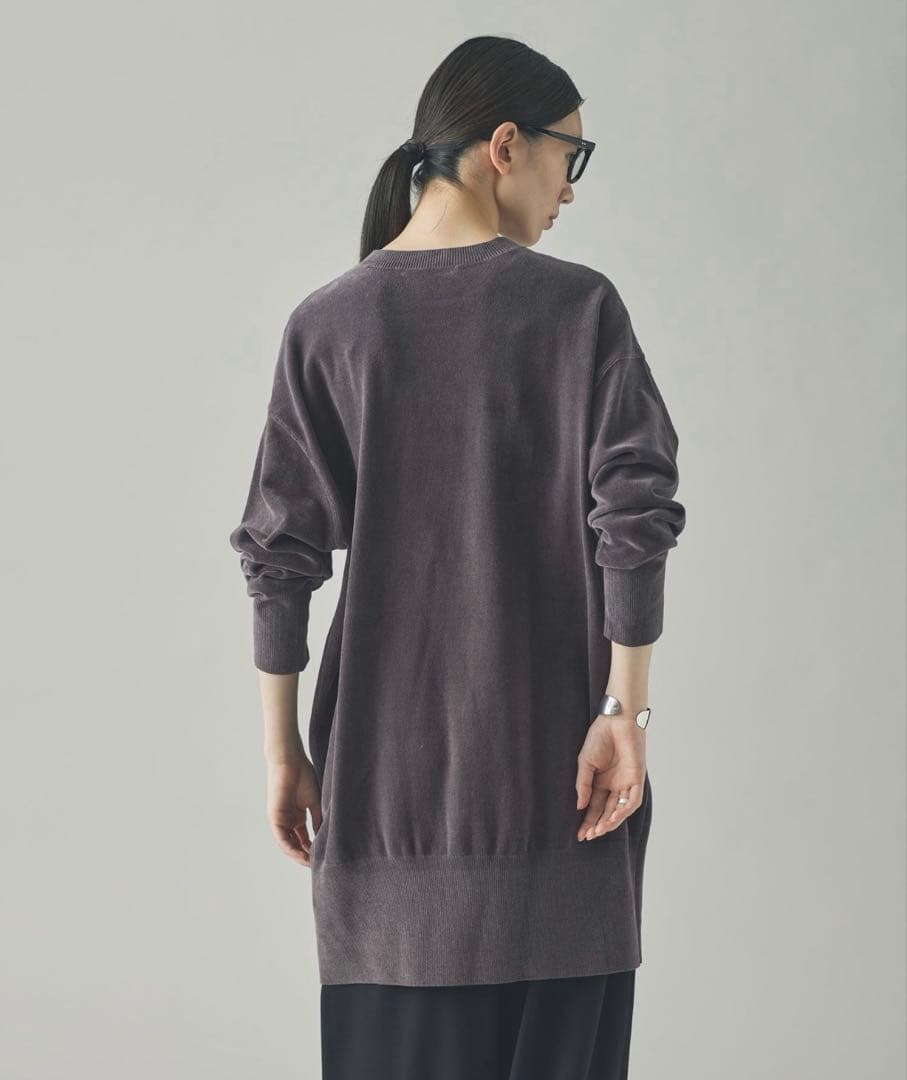 【美品】curensology ニットベロアチュニック／ グレー