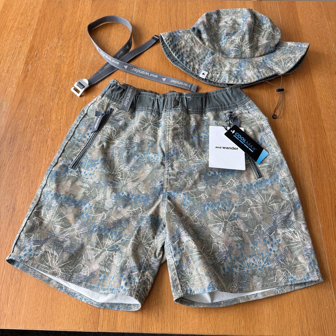 and wander アンドワンダー ショットパンツ＋帽子　２点セット　日本製