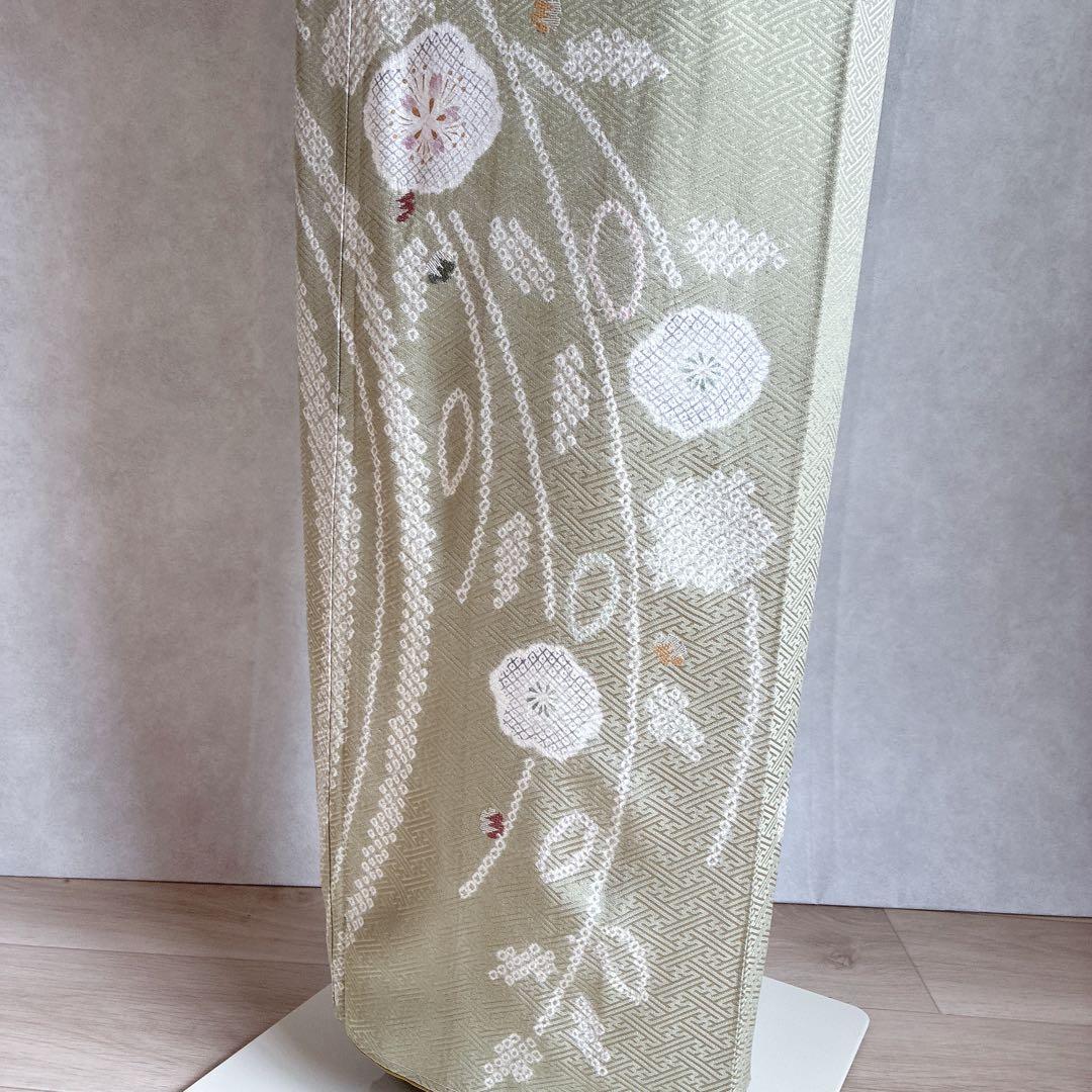 訪問着　フルセット　着物　正絹　入学式　卒業式　しつけ付　絞り　大人の淡色　J3