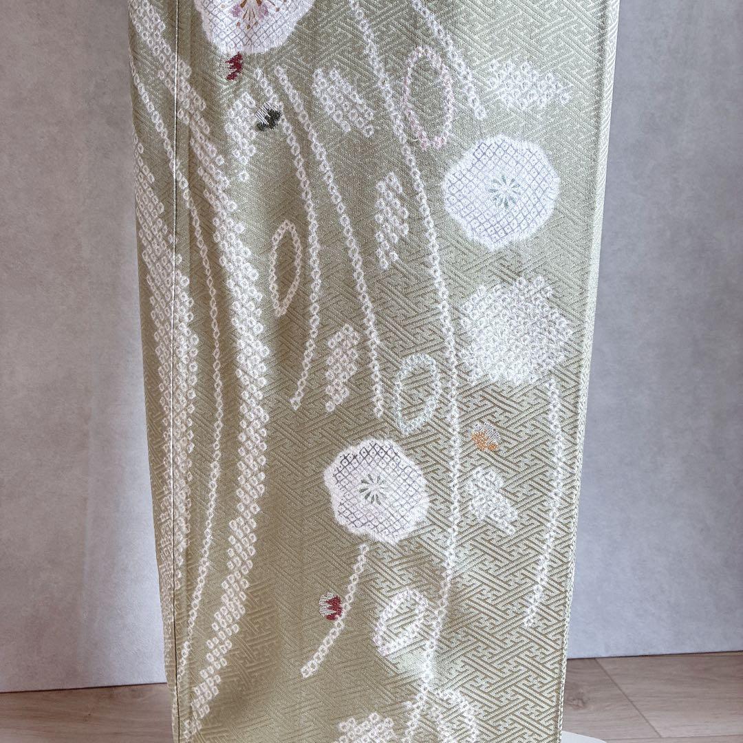 訪問着　フルセット　着物　正絹　入学式　卒業式　しつけ付　絞り　大人の淡色　J3