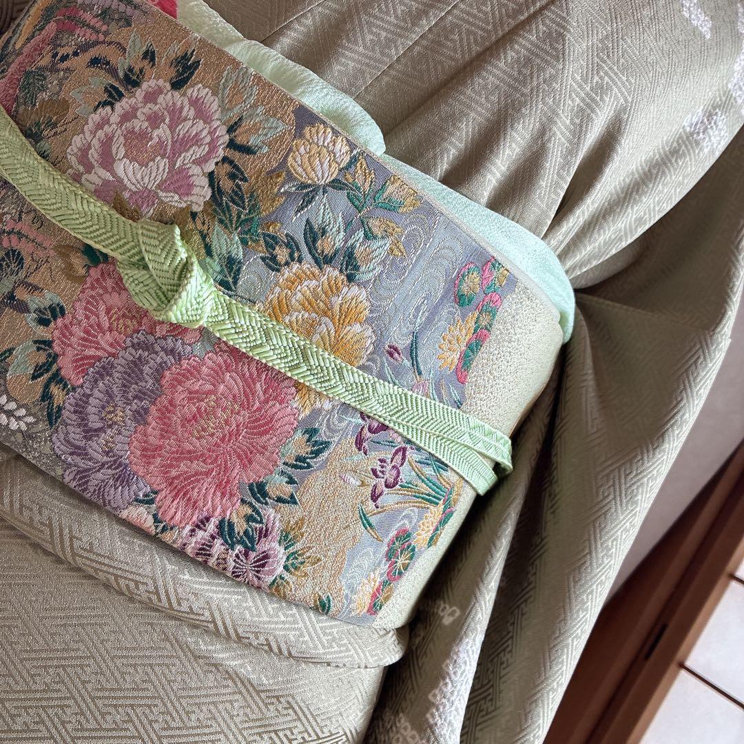 訪問着　フルセット　着物　正絹　入学式　卒業式　しつけ付　絞り　大人の淡色　J3