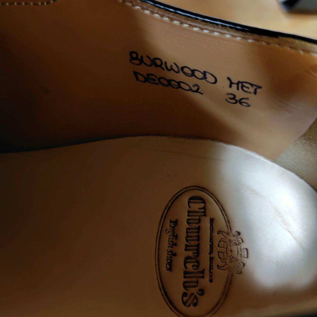 お値下げ致しました。チャーチ スタッズ付き黒レースアップ革靴36