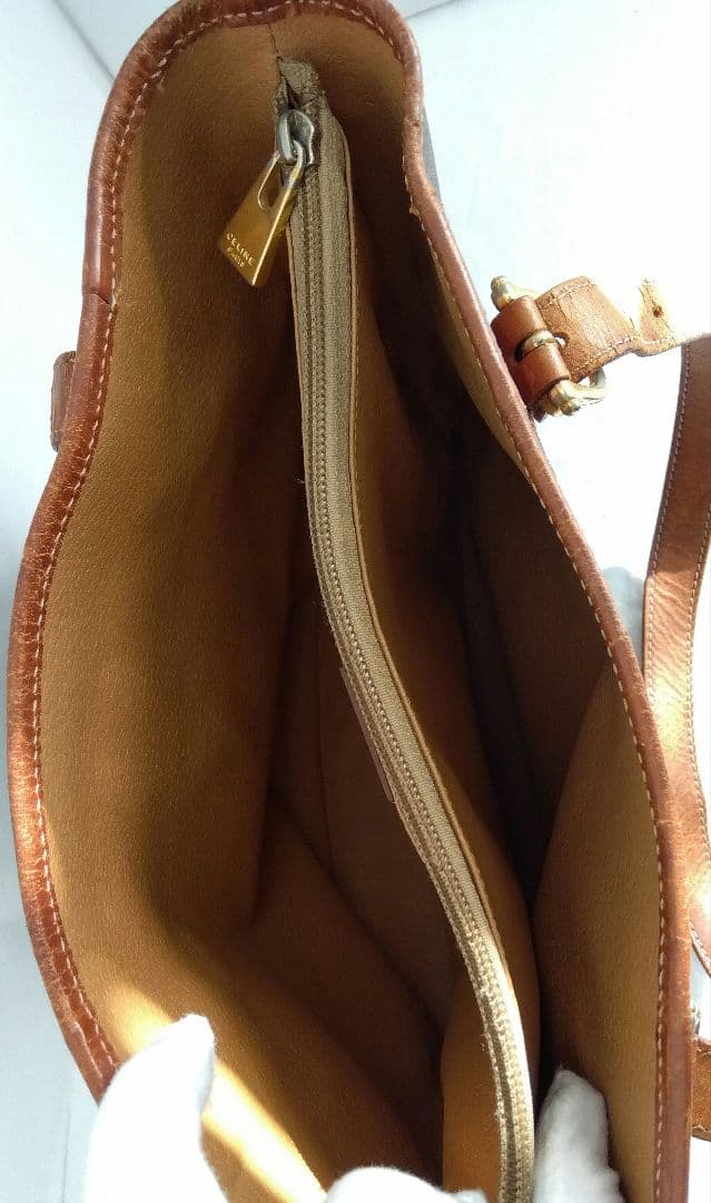 APN26 セリーヌ マカダム バケツ型ハンドバッグ ゴールド金具 トリオンフ