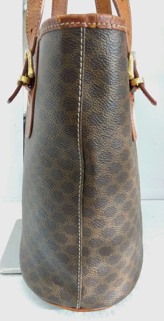 APN26 セリーヌ マカダム バケツ型ハンドバッグ ゴールド金具 トリオンフ