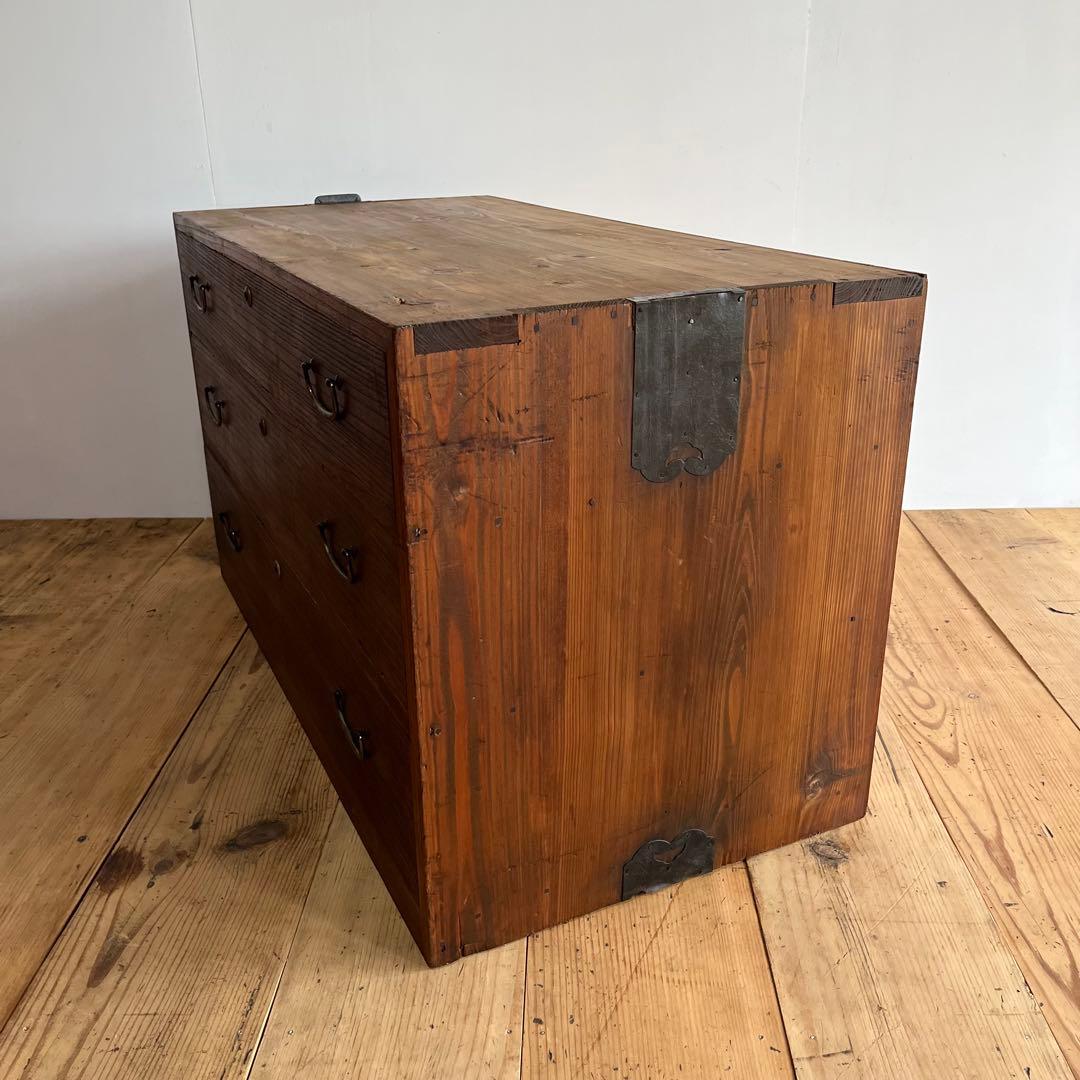 アンティーク 3段 タンス チェスト テレビ台 ローボード 展示台 無垢材