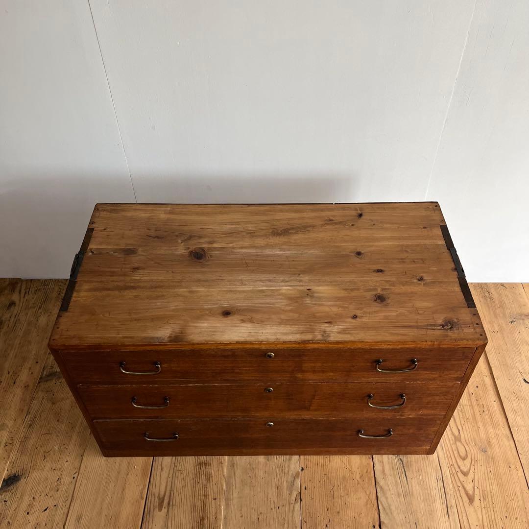 アンティーク 3段 タンス チェスト テレビ台 ローボード 展示台 無垢材