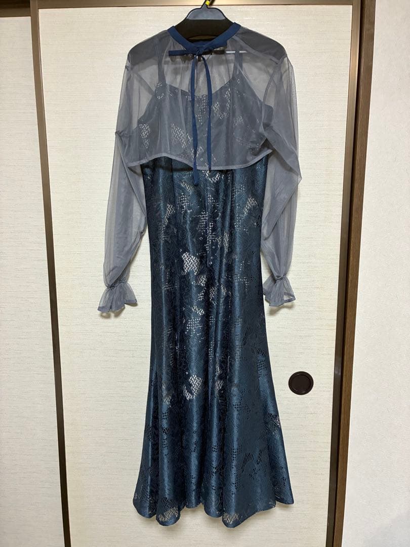 シフォンボレロ&レースキャミドレス　ブルー　※2月末までの出品です