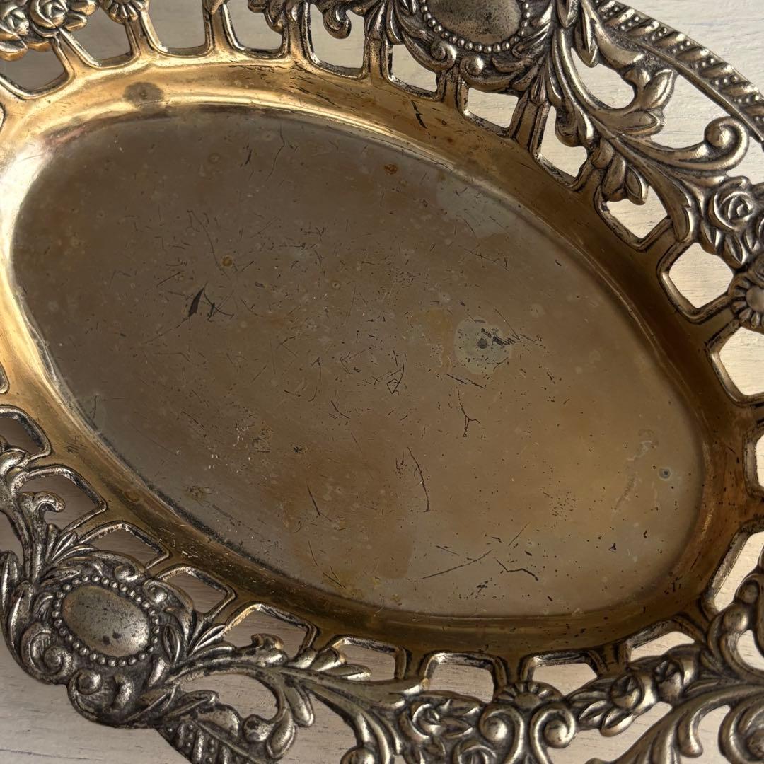 【フランス】ca.1900 アンティーク トレイ ヴィクトリアン シルバー色