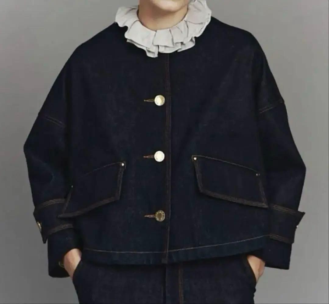 MACKINTOSH ハンビー ノーカラー デニムジャケット【サイズ6】