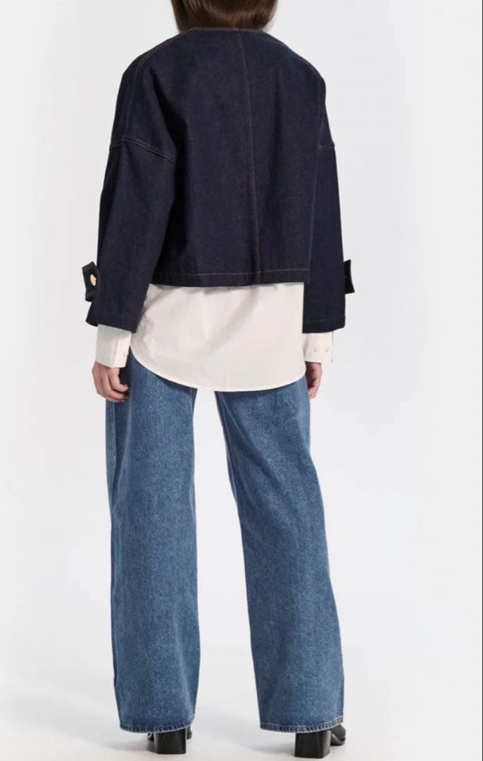 MACKINTOSH ハンビー ノーカラー デニムジャケット【サイズ6】