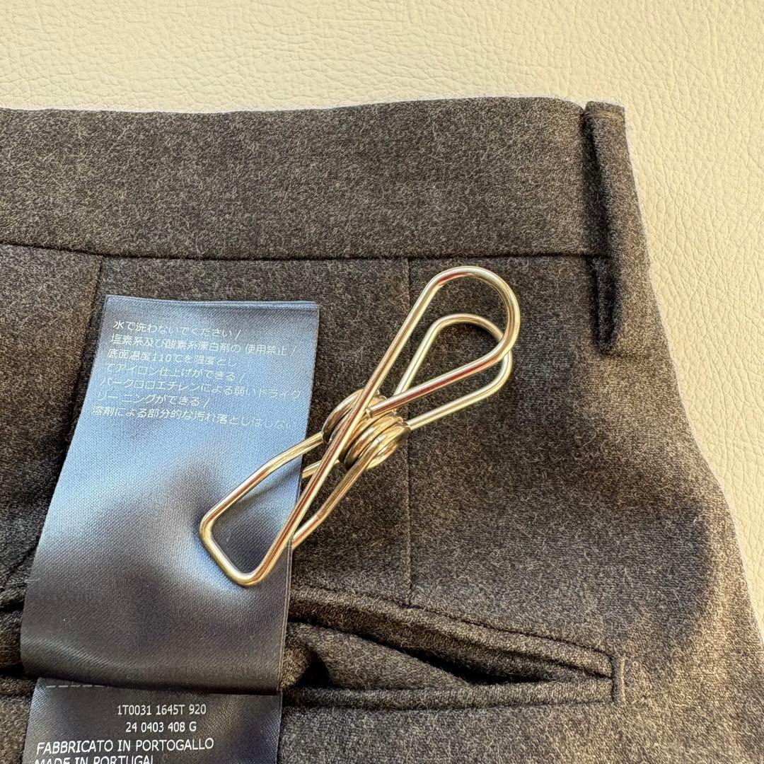 1T0031 INCOTEX ウールサキソニーソリッド テーパードパンツ 44