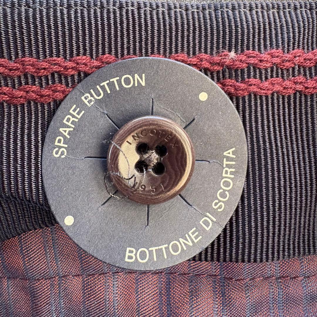 1T0031 INCOTEX ウールサキソニーソリッド テーパードパンツ 44