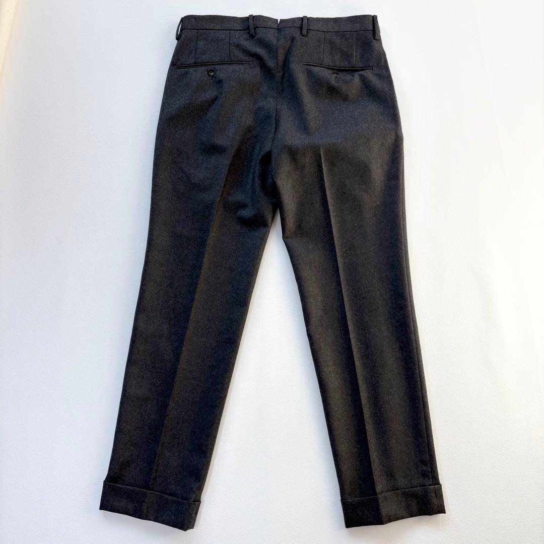 1T0031 INCOTEX ウールサキソニーソリッド テーパードパンツ 44