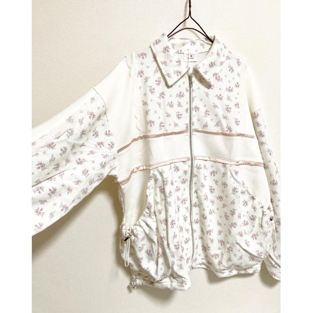 merry jenny 新品 ピンク floralコンビトラックジャケット