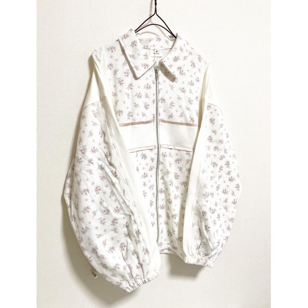 merry jenny 新品 ピンク floralコンビトラックジャケット
