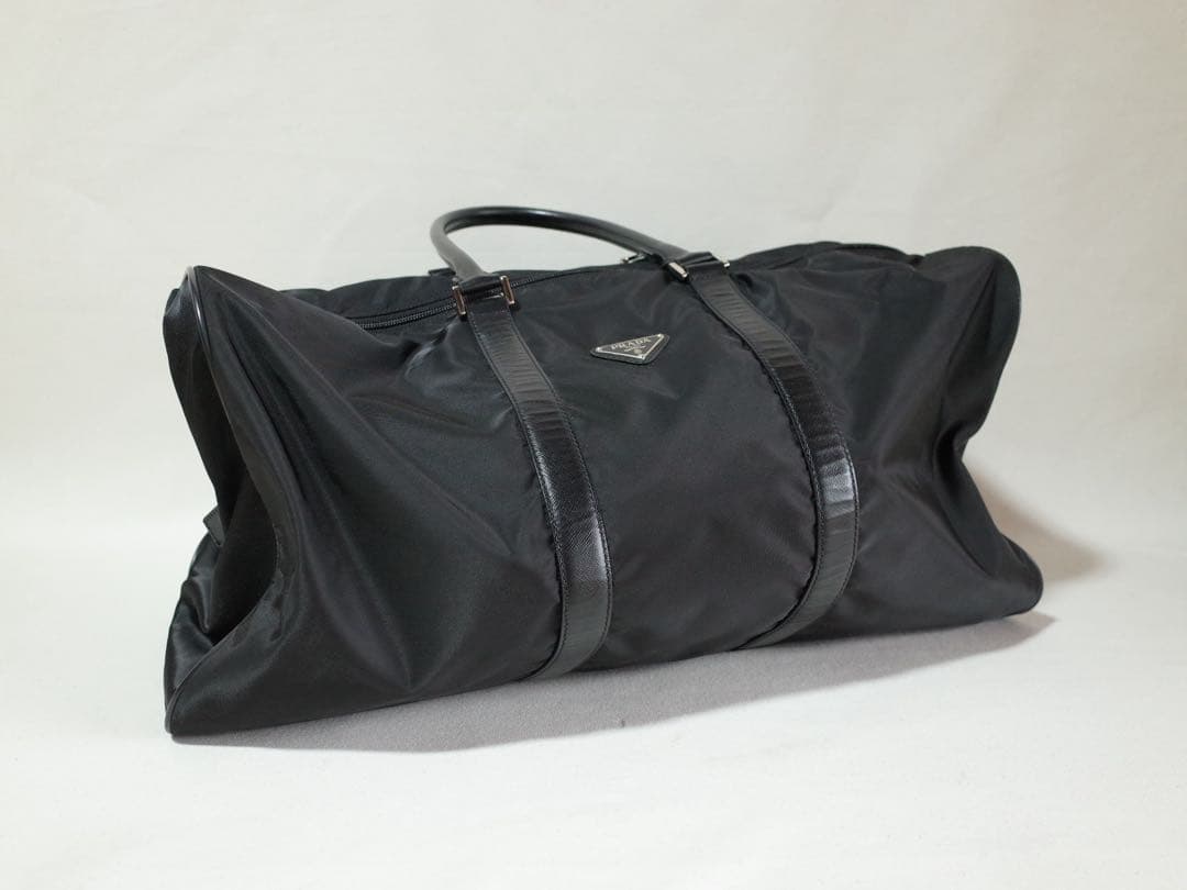 PRADA プラダ　ボストンバッグ トート　三角ロゴプレート　黒　付属品セット