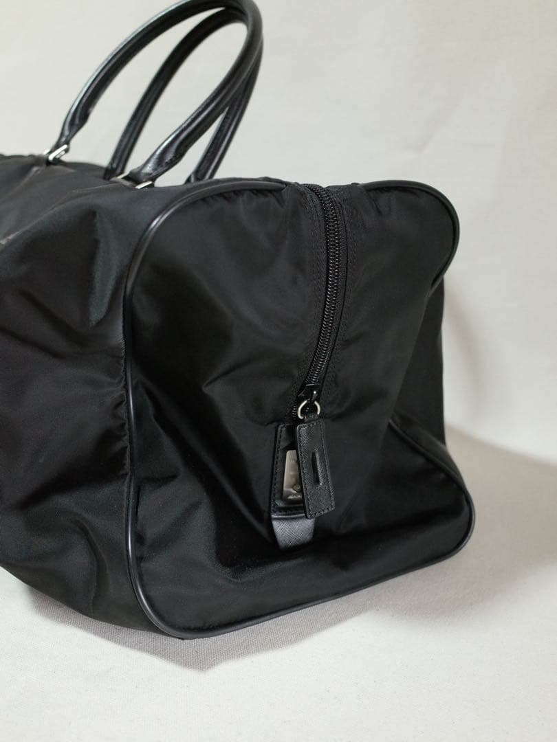 PRADA プラダ　ボストンバッグ トート　三角ロゴプレート　黒　付属品セット