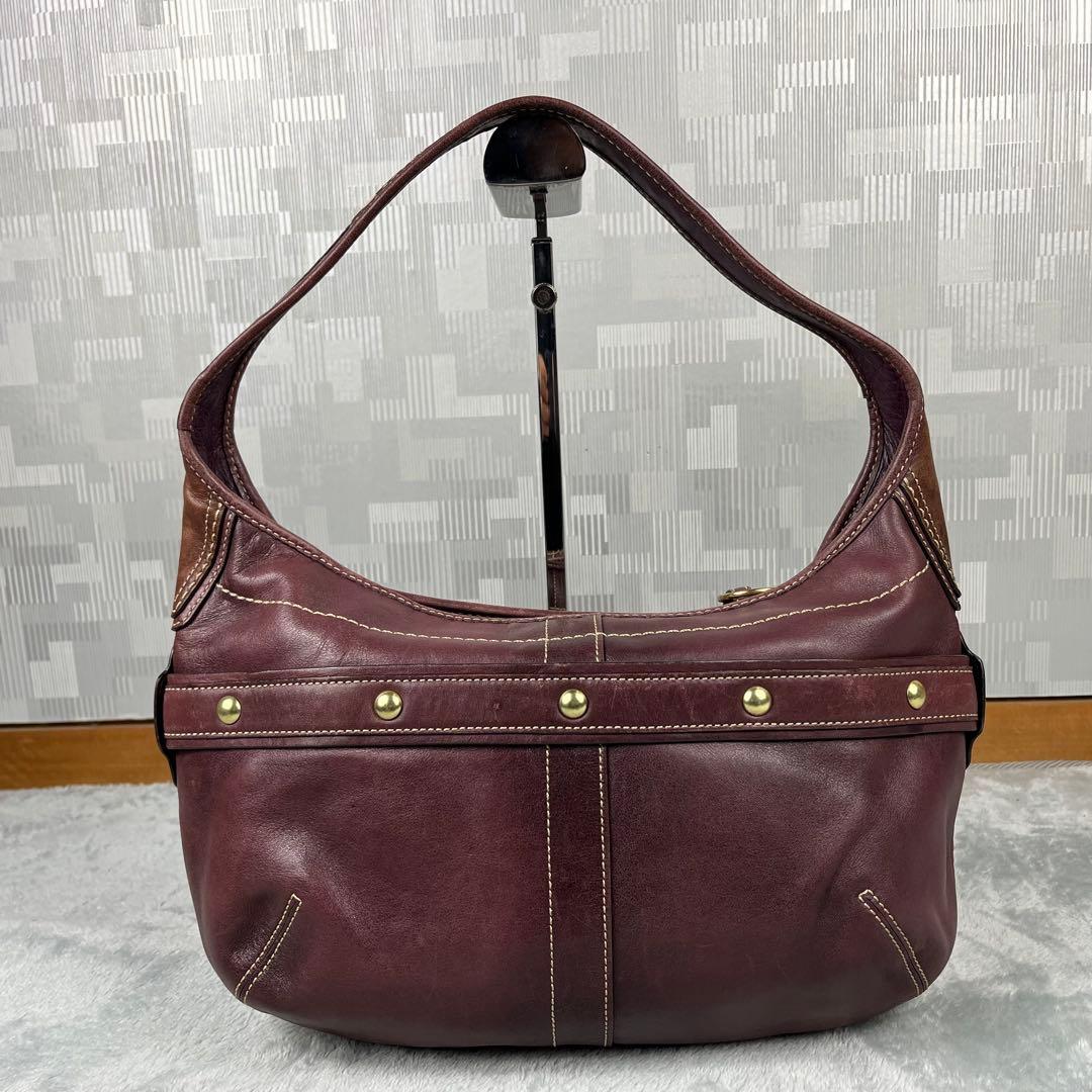 バッグ Coach Hobo Purple Hand Bag Clip