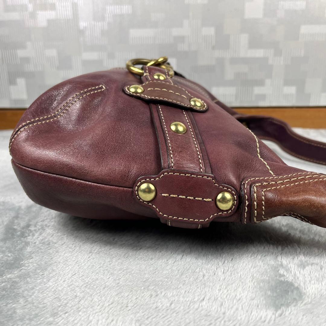 バッグ Coach Hobo Purple Hand Bag Clip