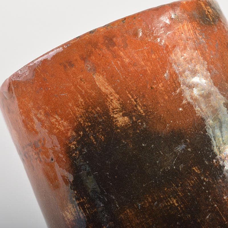 茶道具　楽吉左衛門　九代了入作　赤輪蓋置　裏千家十四代淡々斎極め箱　CR7434