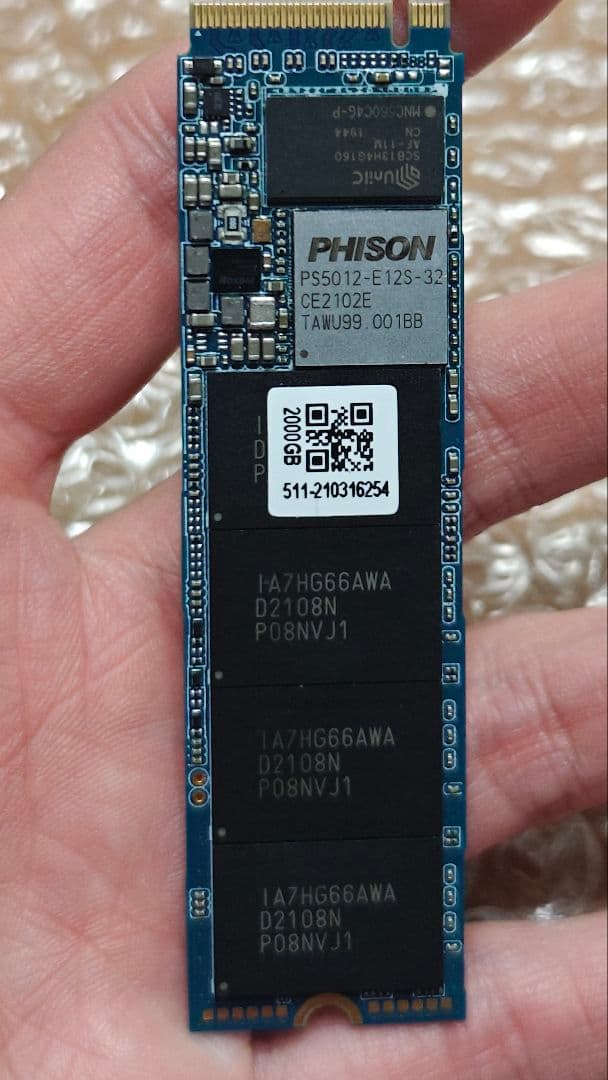 ★中古品★TLD-M2A02T3 2TB NVMe M.2 SSD