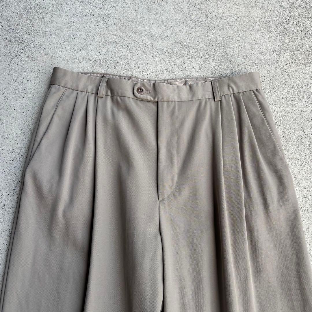 上質◎イタリア製 Zanella 3タック レーヨンワイドスラックス W34
