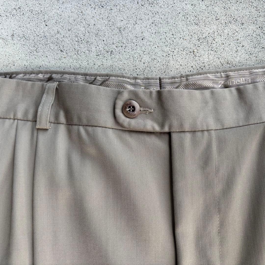 上質◎イタリア製 Zanella 3タック レーヨンワイドスラックス W34