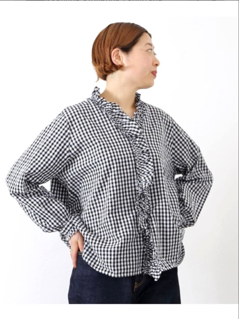 journal standard luxe ギンガム　ブラウス ブラック