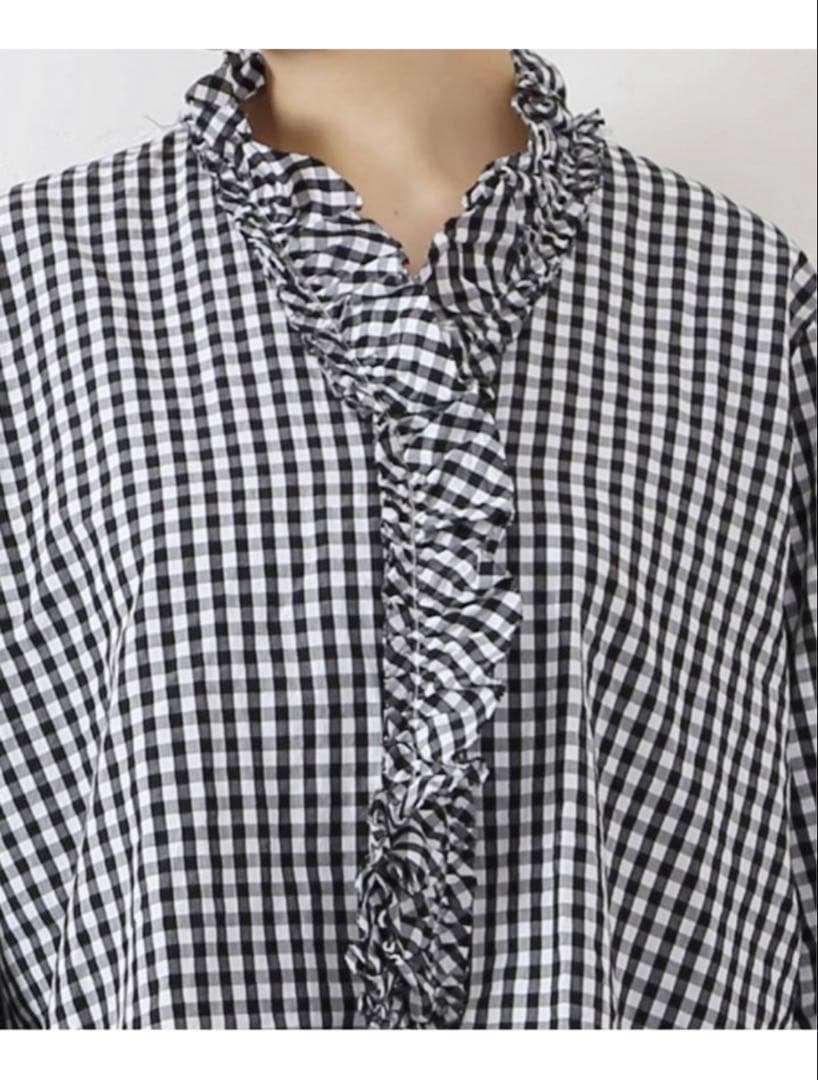 journal standard luxe ギンガム　ブラウス ブラック