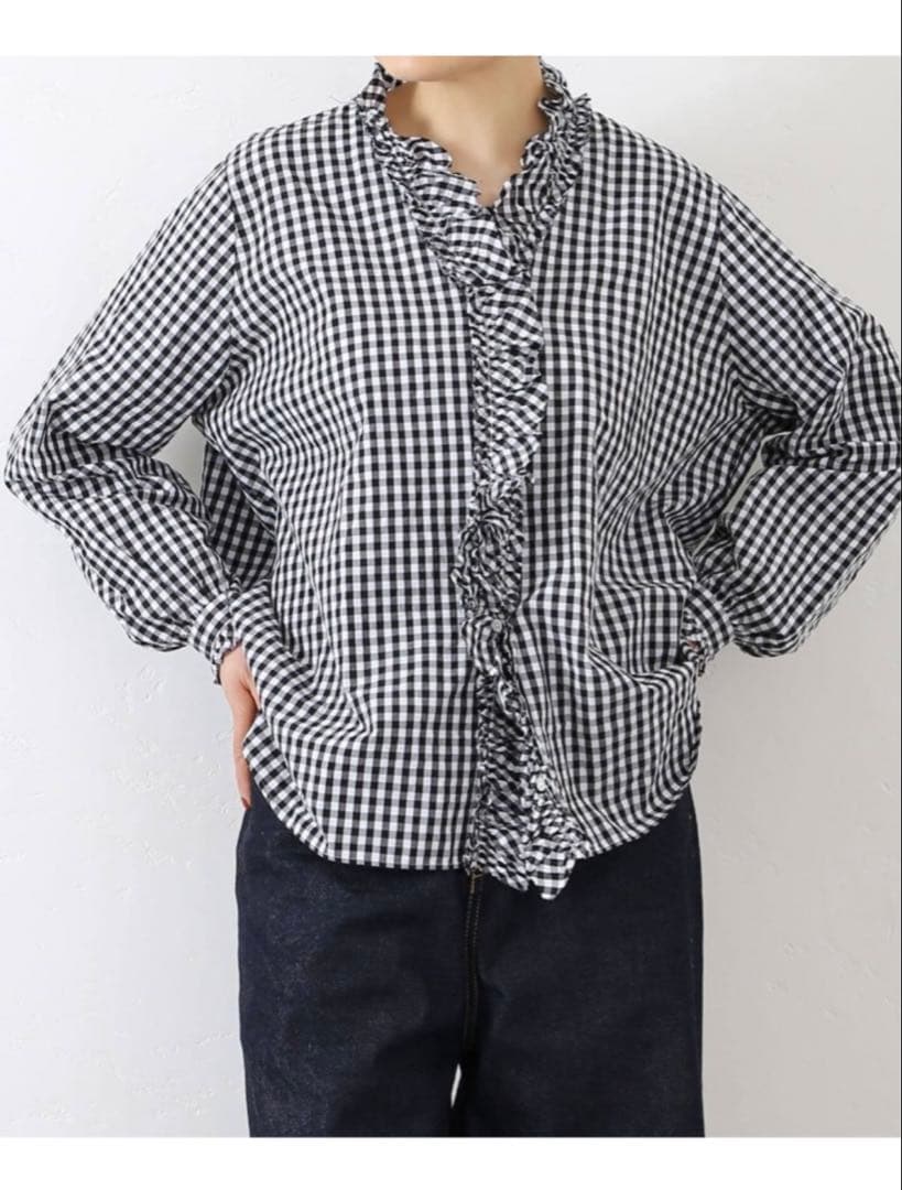 journal standard luxe ギンガム　ブラウス ブラック