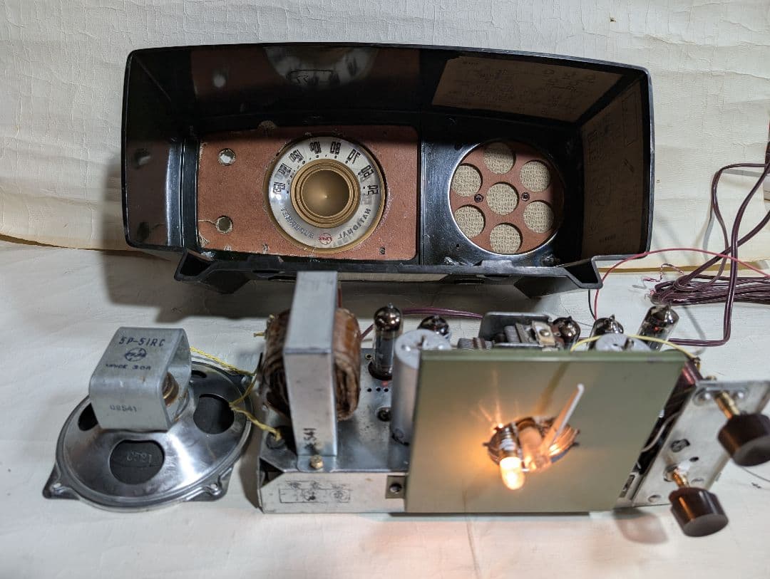 ナショナル　昭和レトロ真空管ラジオ　DX-370　bluetooth、トランス付