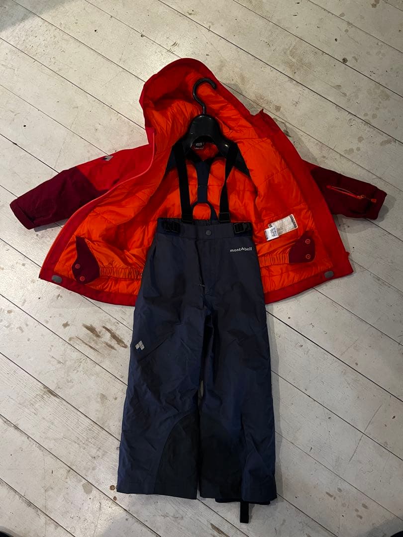 mont-bell キッズ パウダーステップ スキー スノーウェアセット