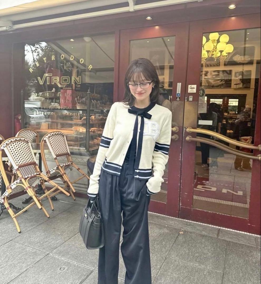 Bibiy. B.CLUB TIE CARDIGAN NAVY 即日発送