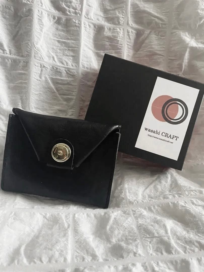 wasabi CRAFT ブラックレザー ハーフウォレット財布！ほぼ未使用！！