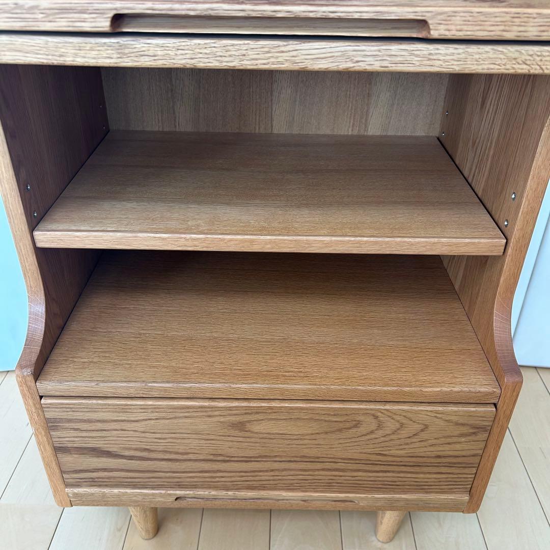 起立木工　廃盤　ノーラ　レンジ台　キッチンカウンター　ナラ材　コンセント付PSE