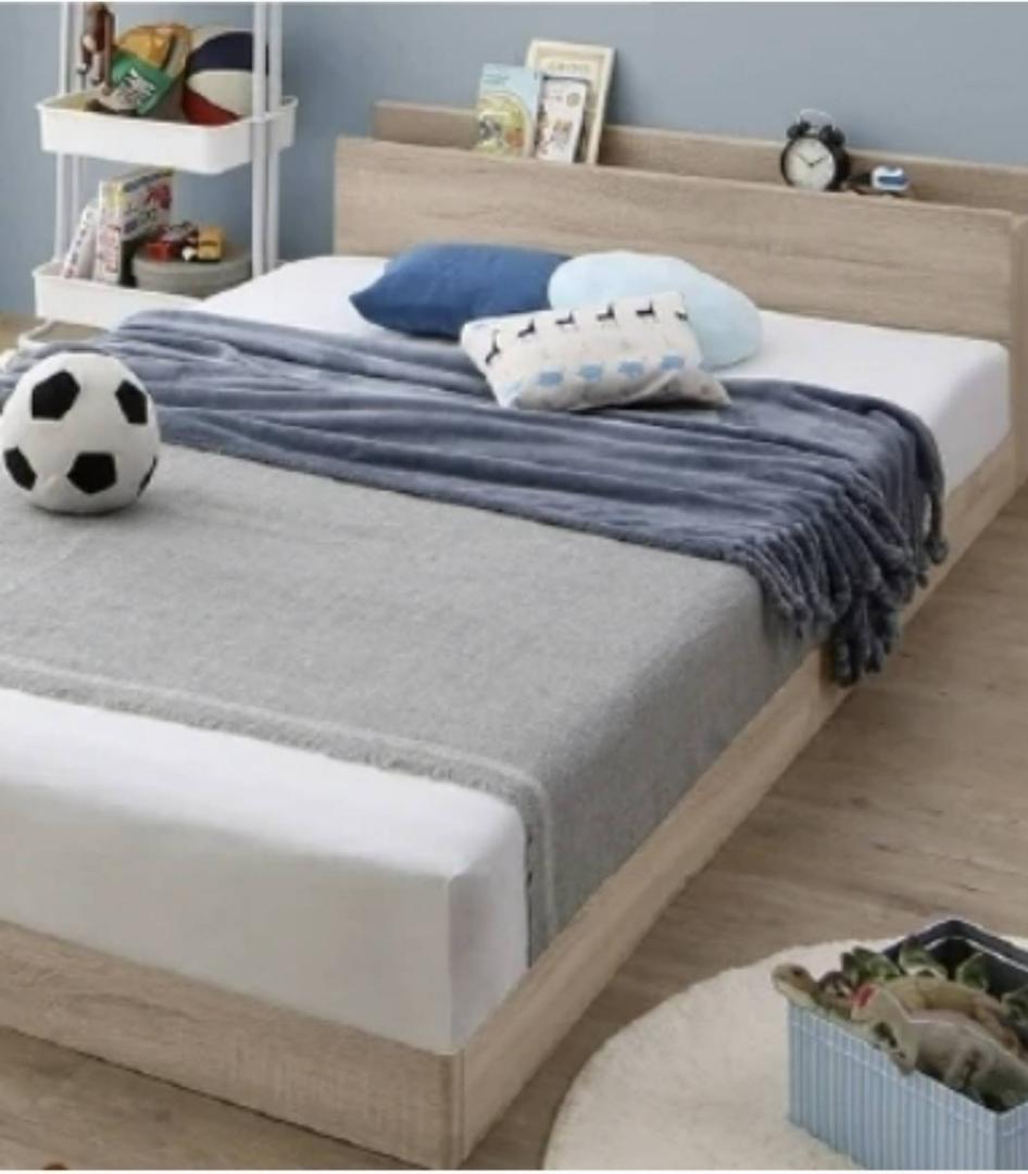 ダブル 布団でも使える フロアベッド ローベッド シナモングレージュ 7-10