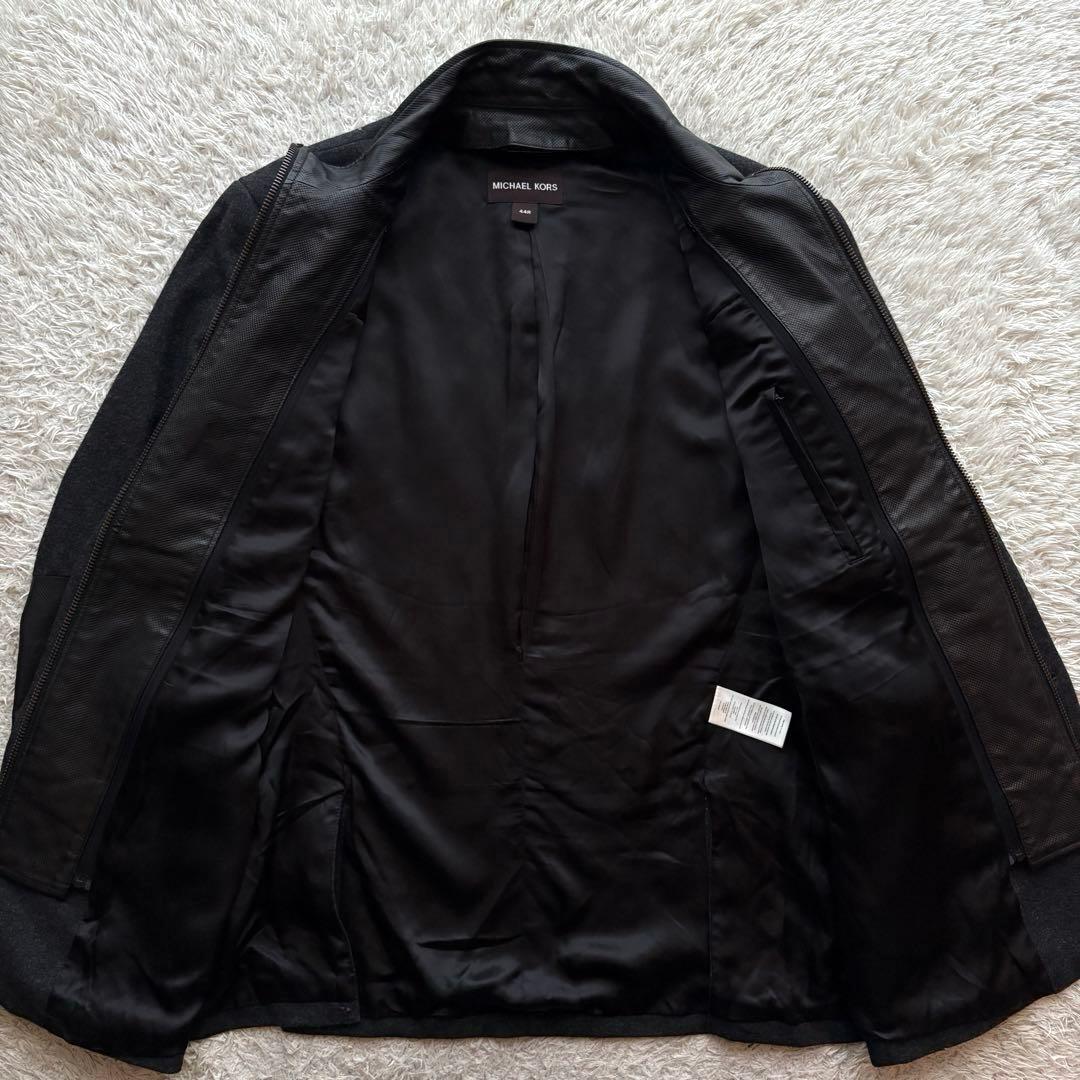 ★希少 2XL★ MICHAEL KORS ジャケット 羊革 レイヤード 灰色