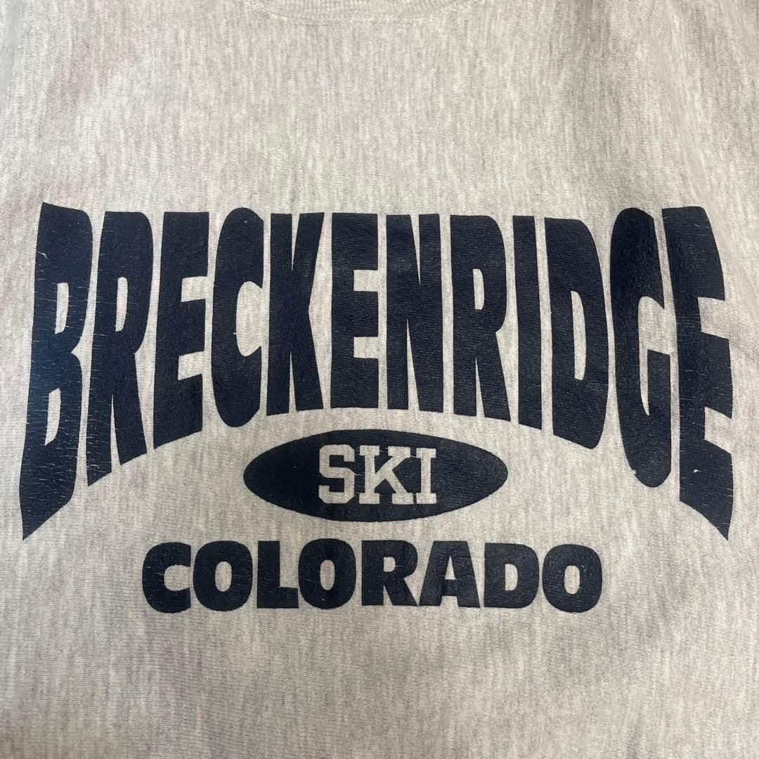 90's reverse weave 刺繍タグ　アメリカ製　グレー　3段プリント