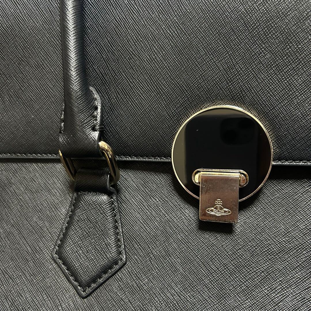 vivienne westwood ハンドバッグ　黒　レザー