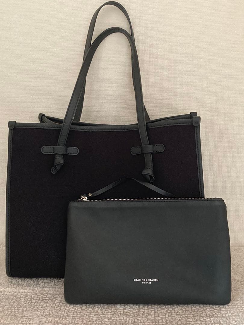 GIANNI CHIARINI ブラックトートバッグ