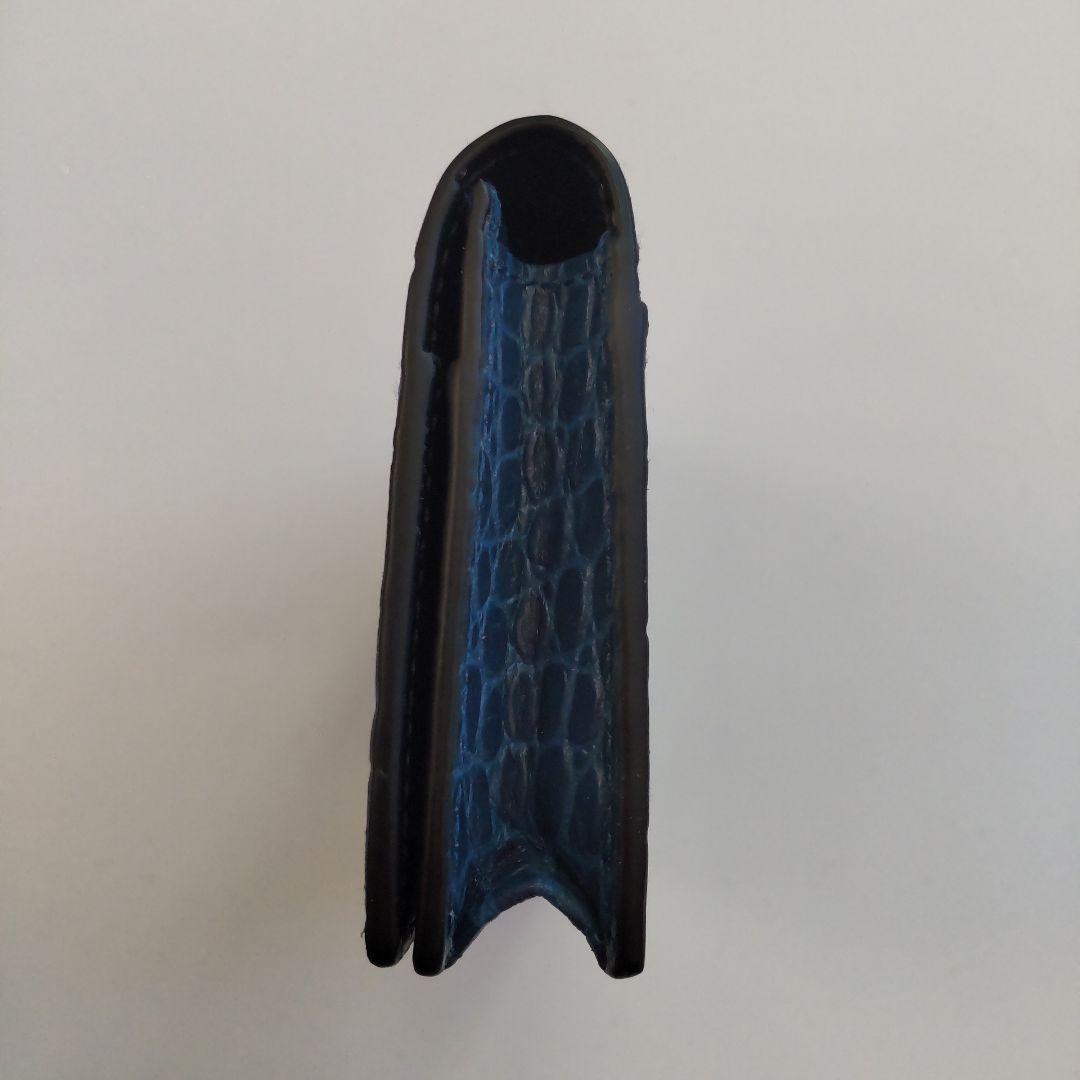 未使用 スマイソン 名刺入れ カードケース クロコ型押し ブルー 箱・カード付