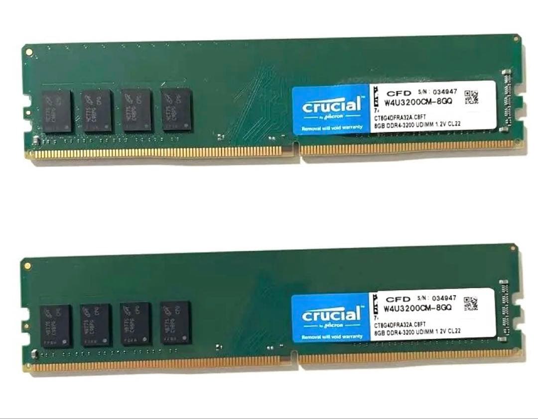 Crucial DDR4 16GB (2x8GB) メモリ