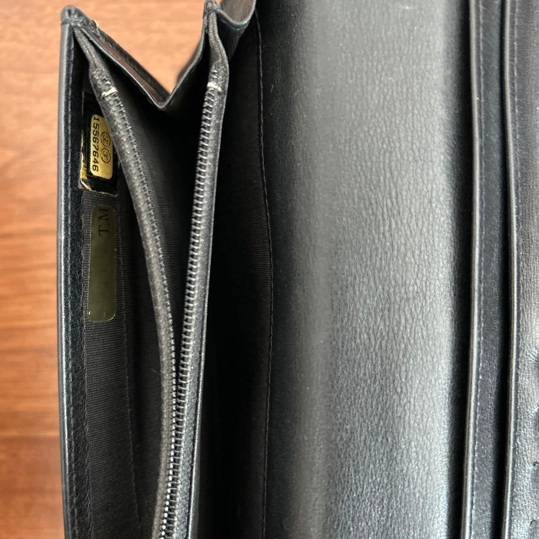 CHANELシャネル長財布/黒/箱ギャランティカード付