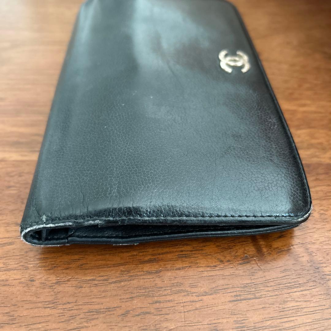 CHANELシャネル長財布/黒/箱ギャランティカード付